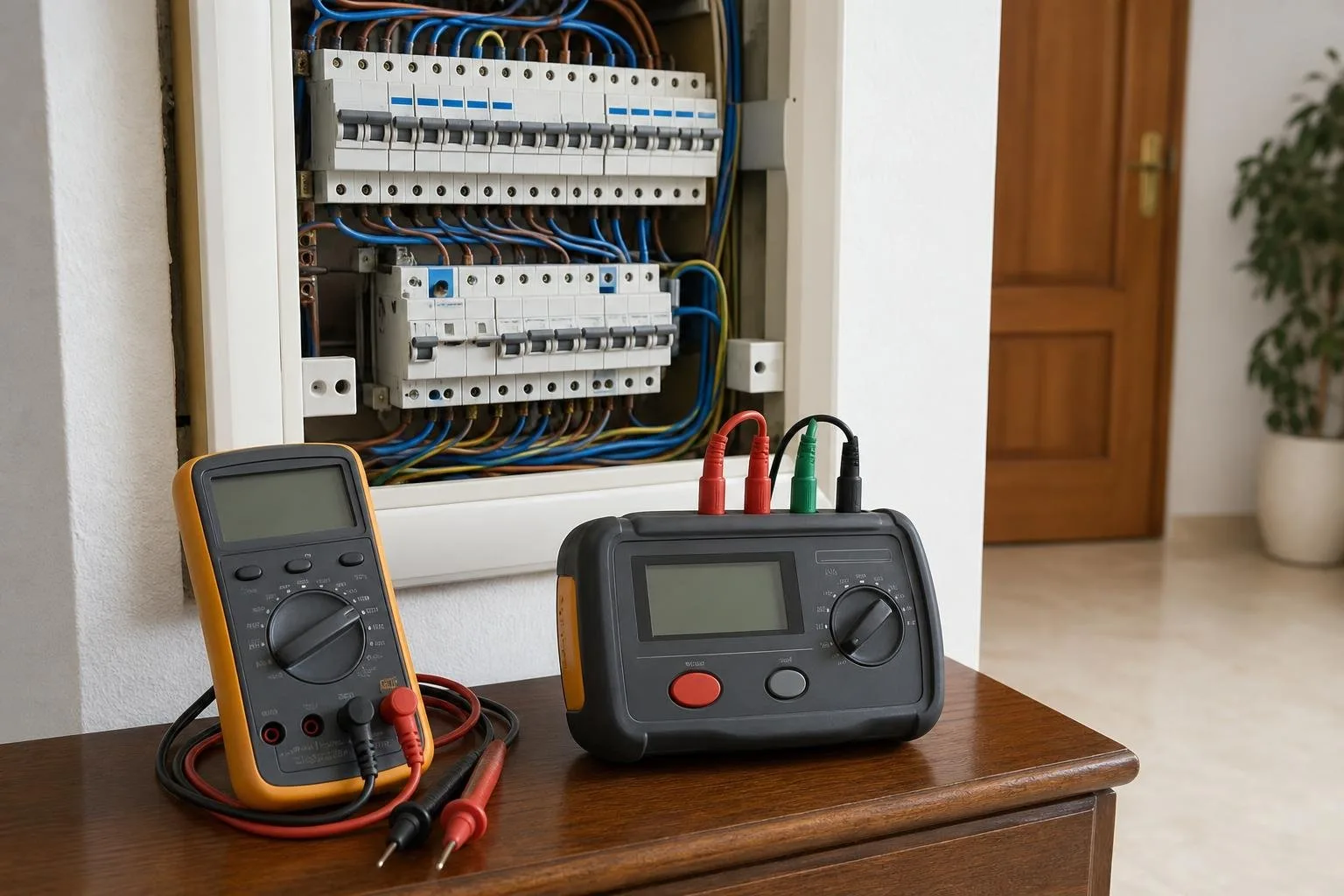 Contador y caja general en cuarto de contadores