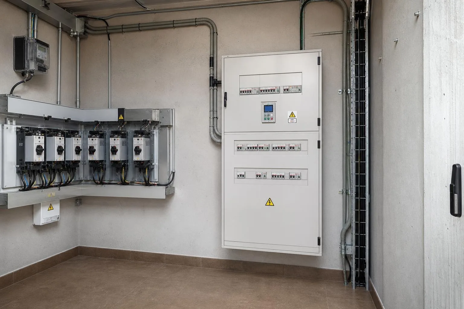 Cuarto eléctrico con cuadro general y arrancadores